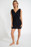 Robe Tunique Noire Version Sud - Taille M - Col V Et Manches Longues