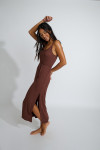 Bruin maxi-jurk YAQUINA AMARIA - 5