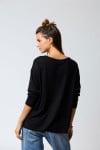 T-shirt nera fluida a maniche lunghe AILYS EDMONTON - 2