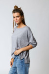 EDMONTON AILYS grijs soepelvallend T-shirt met lange mouwen - 5