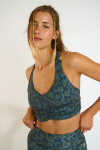 Brassière de sport imprimée bleu FLOW WELLCORE