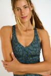 Brassière de sport imprimée bleu FLOW WELLCORE