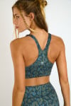 Brassière de sport imprimée bleu FLOW WELLCORE