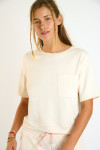 T-shirt a maniche corte color crema JUNE BAYJOY - 1