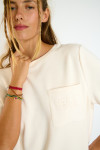 T-shirt a maniche corte color crema JUNE BAYJOY - 5