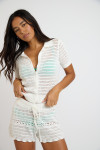 DALIA APOCADA white crochet shirt
