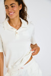 DARIUS BAYJOY dames korte mouw witte polo - 3