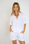 ELEO ARACENA white linen women’s shorts - 4