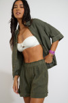 ELEO ARACENA kaki linnen damesshorts - 3
