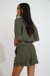 ELEO ARACENA kaki linnen damesshorts - 2