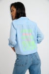 Chemise tunique longue rayée bleu ciel GAREL GALEANA - 9