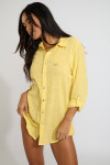 GAREL ZELENA straw-yellow long shirt