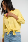 GAREL ZELENA straw-yellow long shirt