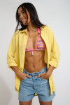GAREL ZELENA straw-yellow long shirt