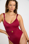 Maillot de bain 1 pièce bordeaux HANEYA CORALISS - 2