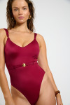 Maillot de bain 1 pièce bordeaux HANEYA CORALISS - 4