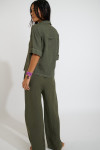 HARRIET ARACENA korte kaki linnen blouse - 2