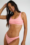 JUSTIN & NAIDA PLAYSUN pink striped two-piece swimsuit
