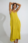 Abito lungo color curry in cotone LAGUNA CAMERON - 5