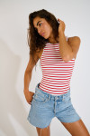 LUNELY NAUTICAL red striped one-piece swimsuit