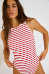 LUNELY NAUTICAL red striped one-piece swimsuit