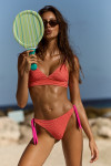 Maillot de bain 2 pièces froncé fuchsia MIKO & CAOCA BEACHBOP - 1