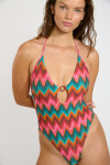 MIRELO NALIKA zigzag print one-piece swimsuit