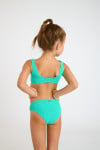 M CARTOON BEACHBOP turquoise striped two-piece swimsuit for girls - 2