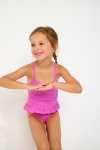 M LEAFY SPARKLESUN fuchsia one-piece swimsuit for girls