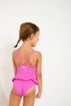 M LEAFY SPARKLESUN fuchsia one-piece swimsuit for girls