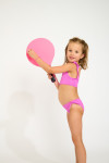 M PEANUTS SPARKLESUN fuchsia two-piece swimsuit for girls