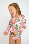 Bañador anti-UV con estampado tropical para niña M SPLASHY TAHITI