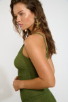 NYMIS GOLDENRIB green short dress - 6