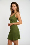 NYMIS GOLDENRIB green short dress - 7