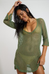 OCTAVIE HAYATO openwork khaki beach dress - 4
