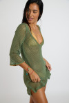 OCTAVIE HAYATO openwork khaki beach dress - 6