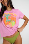 Camiseta amplia rosa con estampado PARAJA BAYLIFE
