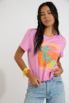 Camiseta amplia rosa con estampado PARAJA BAYLIFE