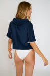 Felpa con cappuccio blu navy in spugna SEAN PALMSPONGE - 2