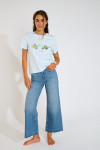 T-shirt oversize azzurro con stampa TROPIJA BAYLIFE - 5