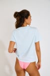 T-shirt oversize azzurro con stampa TROPIJA BAYLIFE - 6