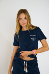 WAKEY PALMSPONGE marineblauw terry t-shirt - 3