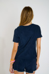 WAKEY PALMSPONGE marineblauw terry t-shirt - 2