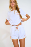 Short en éponge blanc RILEY PALMSPONGE