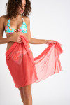 Lange sarong in oranje voile BIG UNI - 8