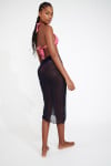 Long sarong in navy blue voile BIG UNI