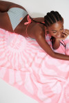 RENATA FOUTASLY Roze stranddoek met seventies-print 