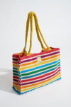 Grand sac cabas en crochet rayé multicolore YUCAIPA TOOCOLOR - 6