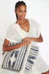 MANAE PASADENA blauwe stoffen tas in Azteekse stijl - 4