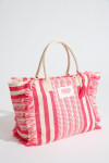 ZAMORA HIOUCHI grote draagtas met roze-wit patroon - 1